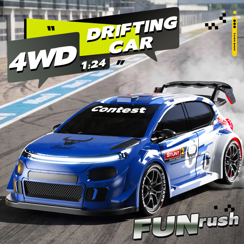 Rc Drift Car 1 24 Scale 4Wd - 1:24 스케일 4륜 구동 드리프트 RC카
