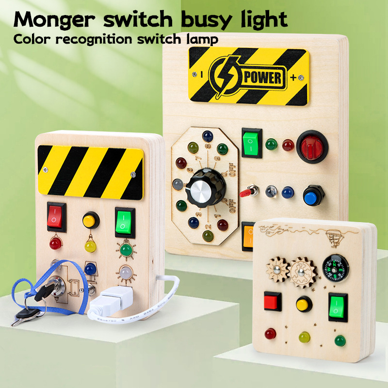 Montessori Wooden Busy Board Toddler - 몬테소리 바이시 보드 아기 감각 발달