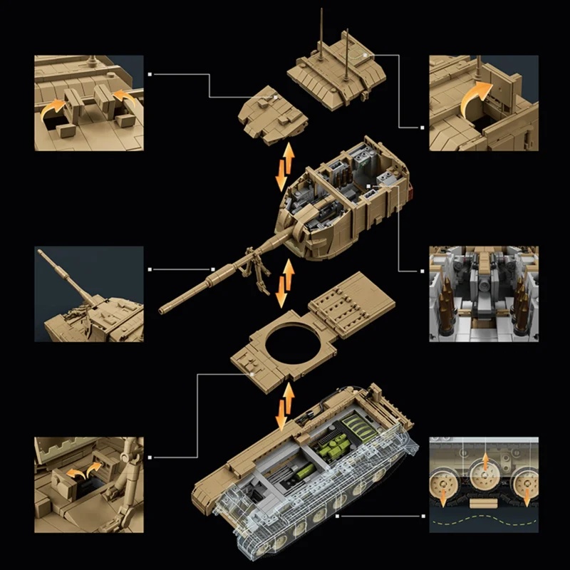 2080피스 영국 FV4005 중전차포 12GO 970 - Lego Compatible Military Tank 리뷰 및 가격